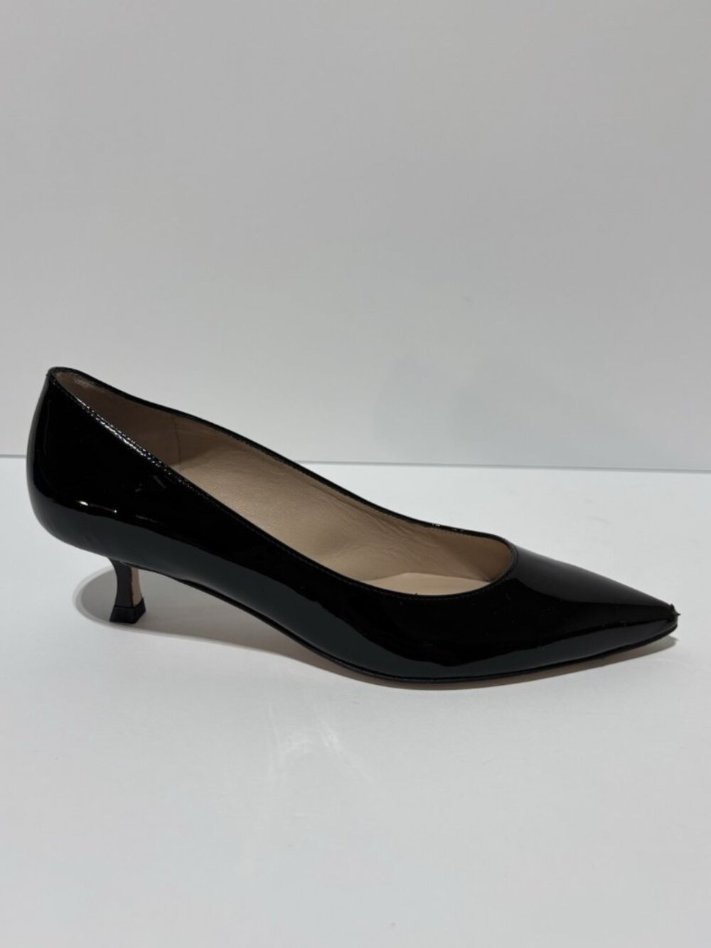 Stuart Weitzman Women’s Tippi 45 Kitten Heel Pumps Black, Size 4.5 M